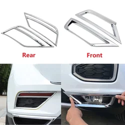ABS Chrome For VW T-Roc TROC 2017 2018 2019 2020 Car Front/Rear Fog Light Lamp Cover Trim Strips Decoration Cover