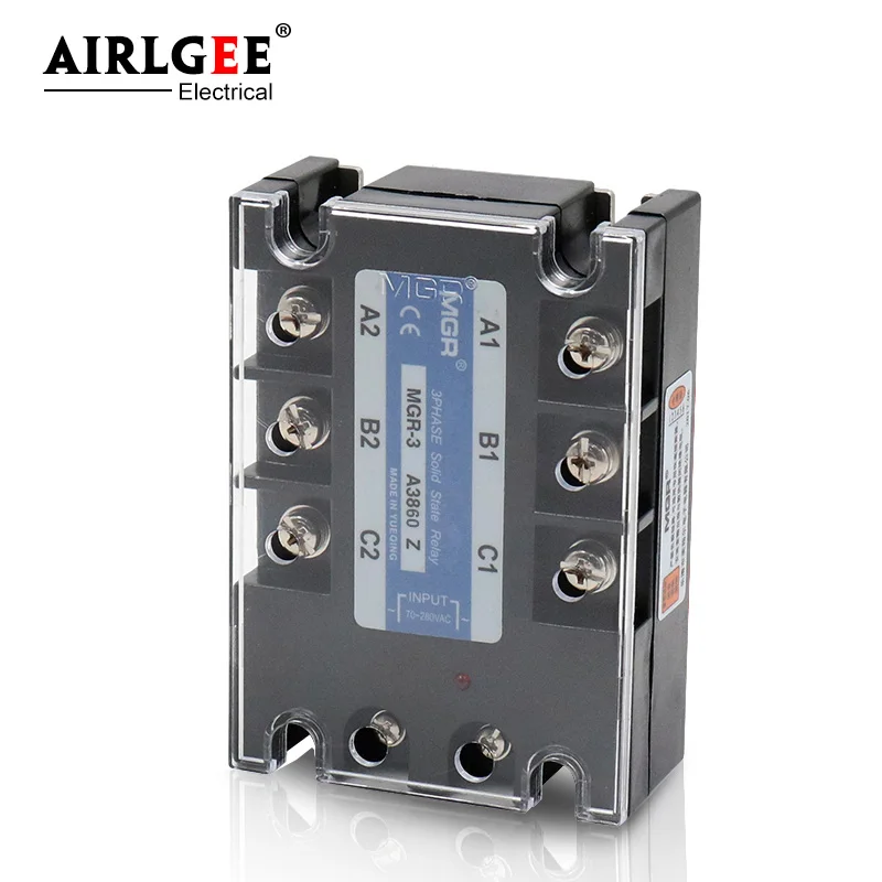 

Solid state relay MGR-3 A3860Z TSR-60AA 60A 380VAC 70~280VAC AC-AC Three phase solid state relay