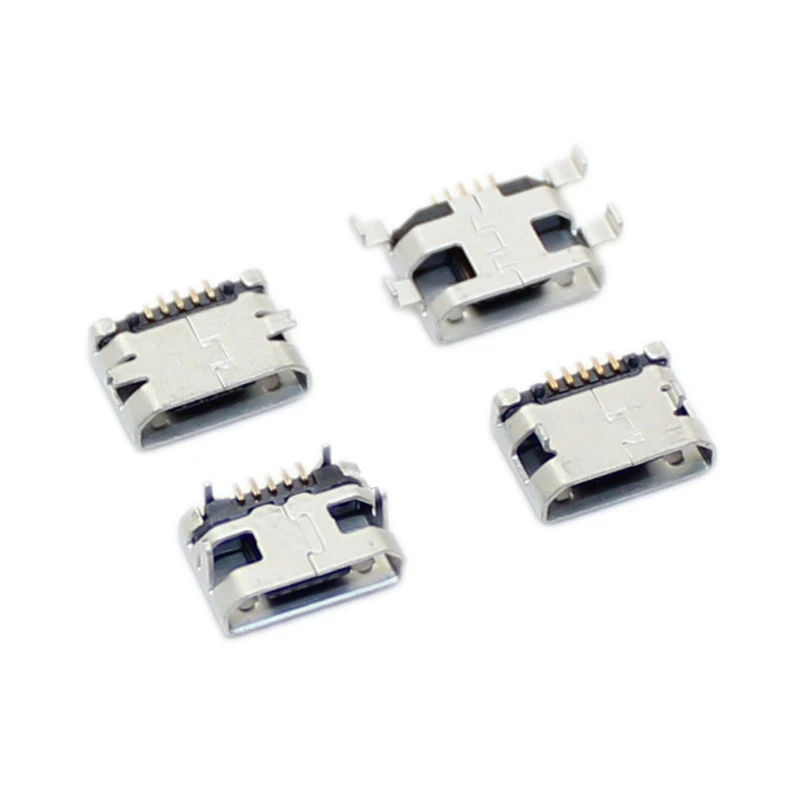 10pcs/Lot  Micro USB 5 Pin SMT Socket Connector Type B Female Placement SMD DIP USB Charging Connectors