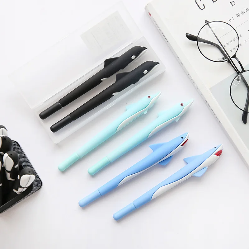 48PCS Dolphin Style Silica Student Creative Cute Cartoon Pen Office Signature Pen Kawaii School Supplies StationeryGel Pens