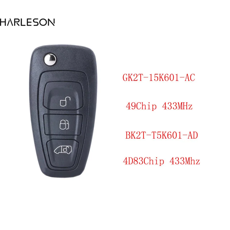 

Original/ Aftermarket for Ford Transit / Custom Tourneo / Custom Remote Key Fob BK2T/GK2T AB AC AD433.92MHz ID49/4D83 Chip