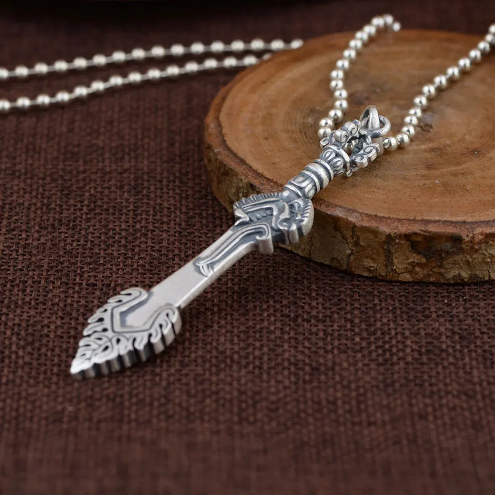 FNJ 990 Silver Pendant for Jewelry Women Original Pure S990 Sterling Silver Pendants treasured sword Men