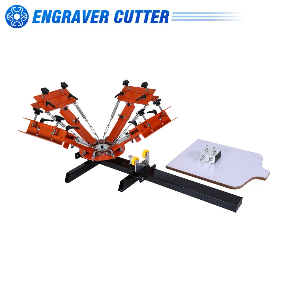 4 Color 1 Station Silk Screen Printing Machine 4-1 Press DIY T-Shirt Printing with Easy Adjusting System