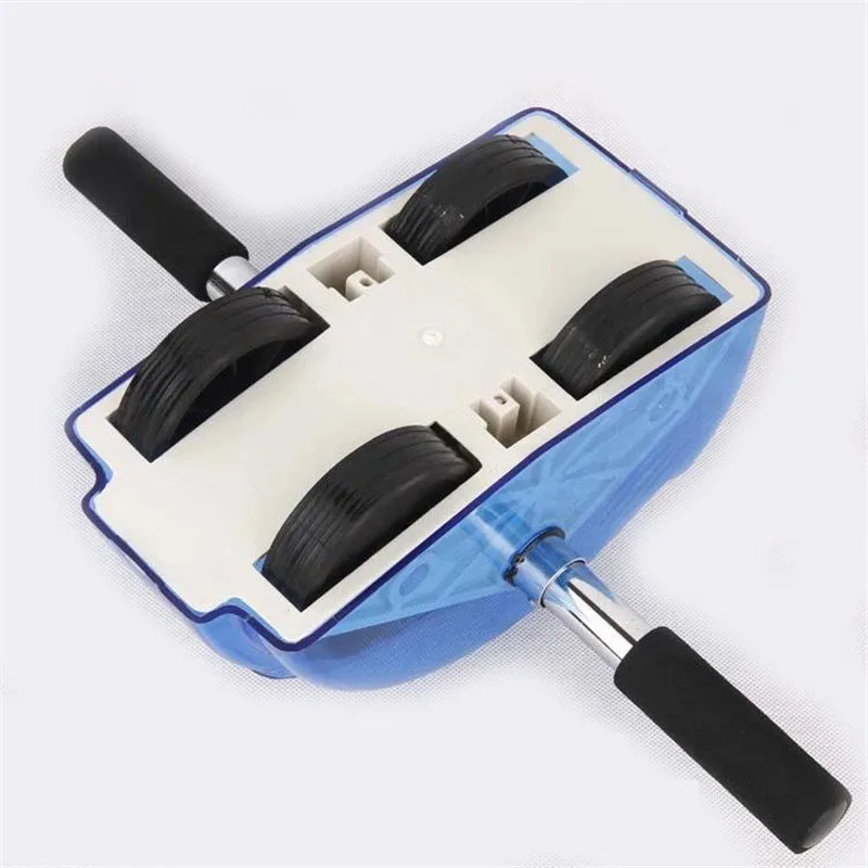 Four-wheeled abdominal muscle wheel roller Rebound type Belt gear silent Ab rollers trainer Fitness Equipments body building hot