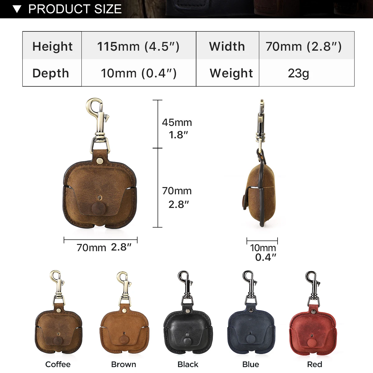 Protective Bag Leather Cover Case Storage Earphone Portable For Apple AirPods 3 Charging Case For Apple AirPods With Hook