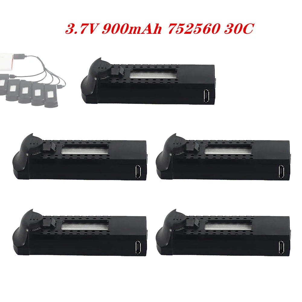 3.7V 900MAh Lipo แบตเตอรี่แบบชาร์จไฟได้สำหรับ Visuo TIANQU XS809 XS809HC XS809HW XS809W บังคับวิทยุพับเก็บได้ Quadcopter Drone อะไหล่