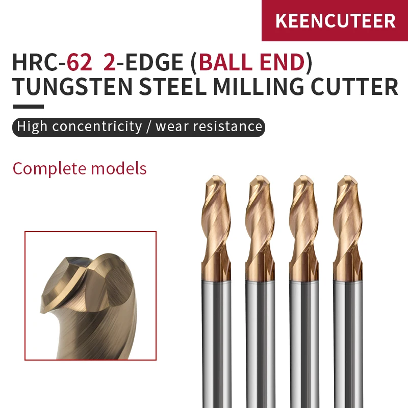 

Фреза из вольфрамовой стали с 2 краями, фреза из вольфрамовой стали, HRC62, R0.5 мм, R1.25 мм, R4mm, R6 мм, R10 мм