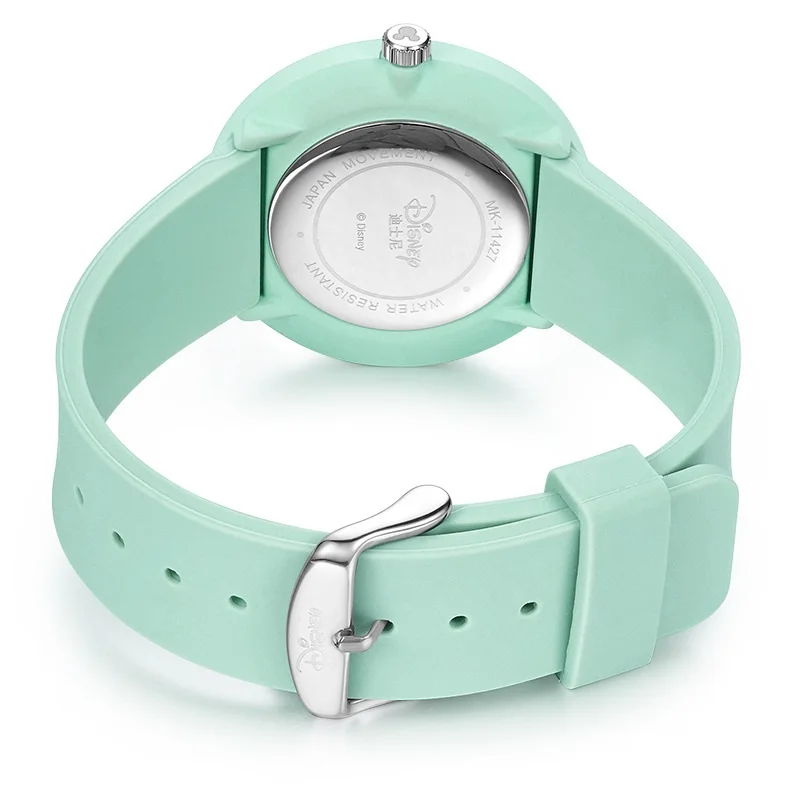 Disney original meninas moda casual japão quartzo relógio de pulso feminino juventude senhora estudante esporte presente silicone cinta rosa verde