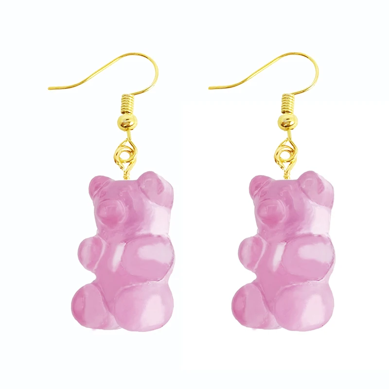 Women Earring Resin Drop Funny Custom Cute Girls Gift Eardrop Kids Animal Duck Frog Rabbit Owl Cub Gummy Flamingo
