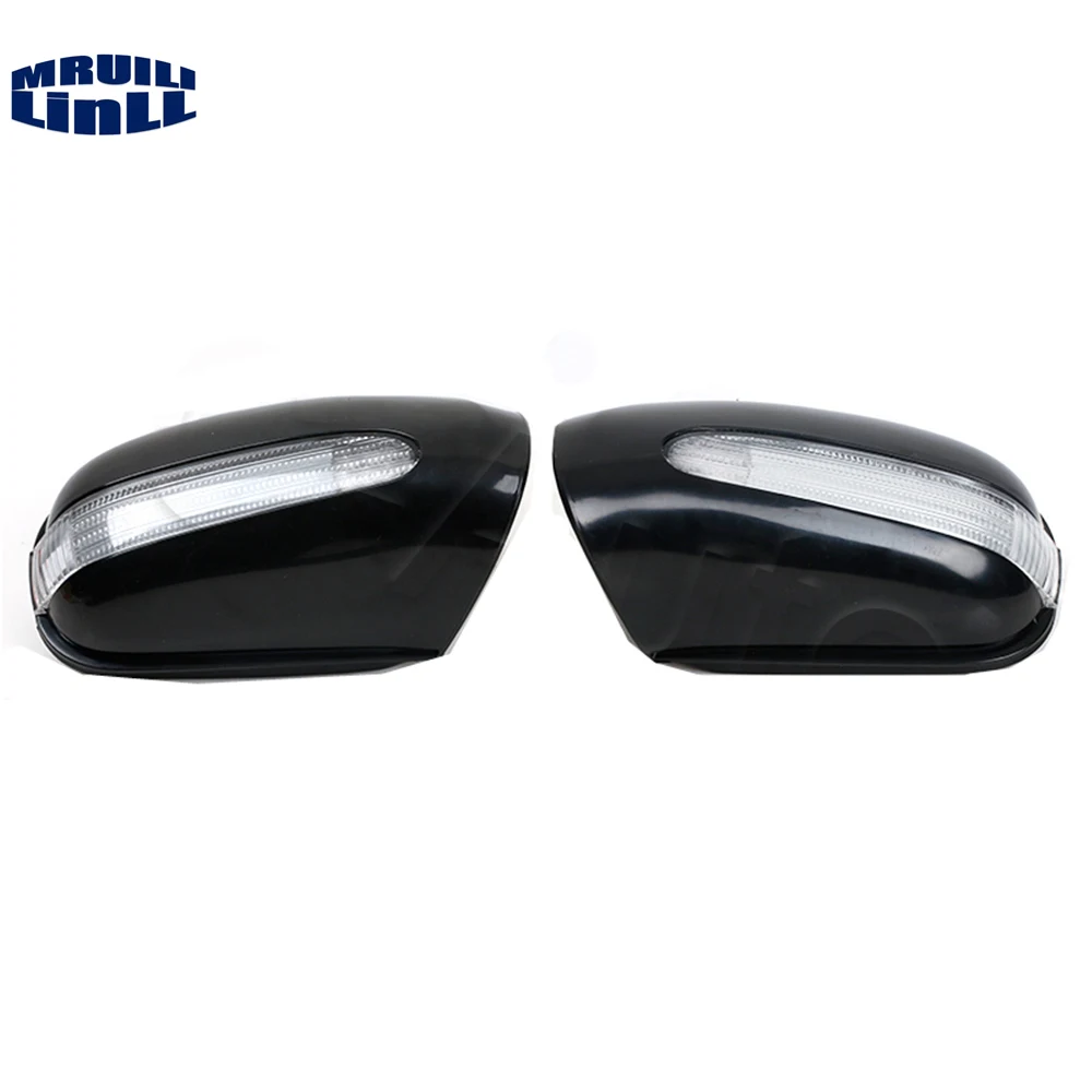 

2pcs Car Front Door Mirror Housing Cover With Turn Signal Light 2208100164 2208100264 For MercedesW220 S280 S320S 350S 1998-2005