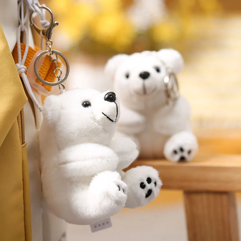 New Cute Kawaii Cartoon Plush Polar Bear Key Chain Gift Backpack Key Chain Key Ring Men Women Pendant Bag Pendant Birthday Gift