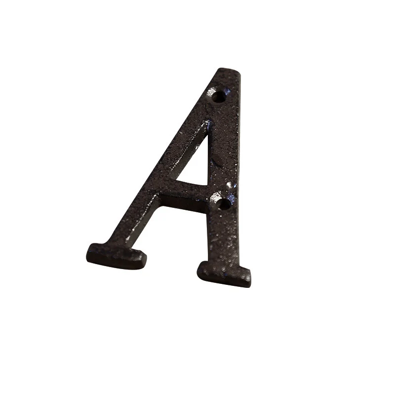 Letras y números de Metal de la A la Z de 0 A 9, señal de hierro fundido para decoración de casa, placa de puerta, cafetería DIY, pared, hermoso