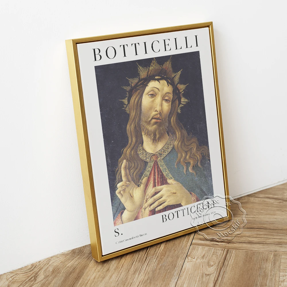 Sandro Botticelli Early Renaissance Exhibition Poster, Christ In Crown Of Thorns Wall Stickers, The Virgin And Child Home Decor