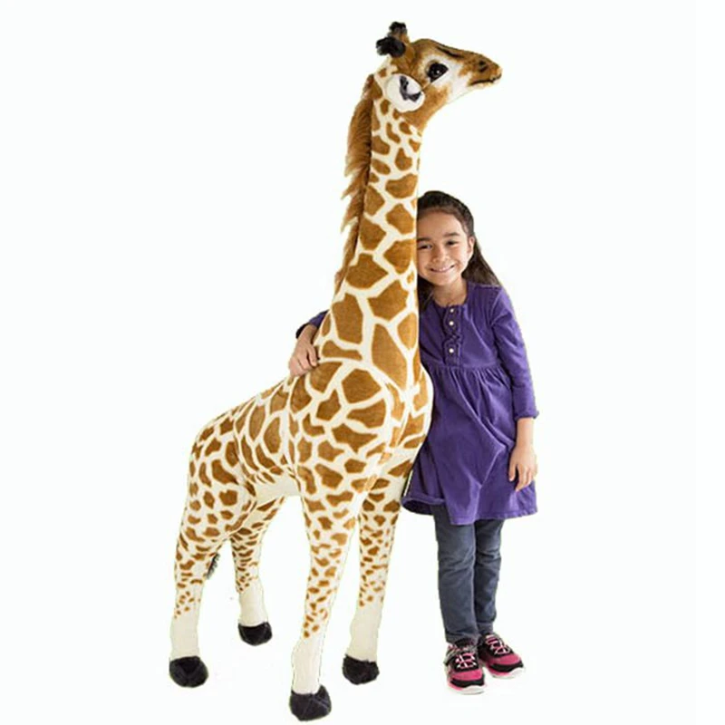 

Dorimytrader Pop 145cm Giant Giraffe Plush Toys Soft Stuffed Emulational Animals Deer Doll Decoration Gifts for Children