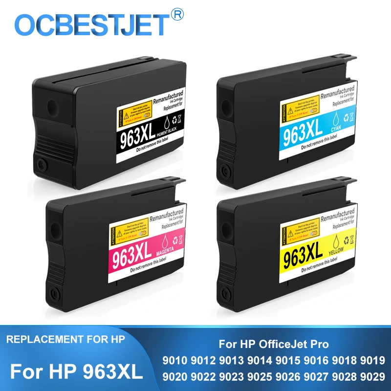 

[Third Party Brand] For HP 963XL 963X 963 XL Replacement Ink Cartridge For HP OfficeJet Pro 9010 9012 9015 9016 9020 9025 9026