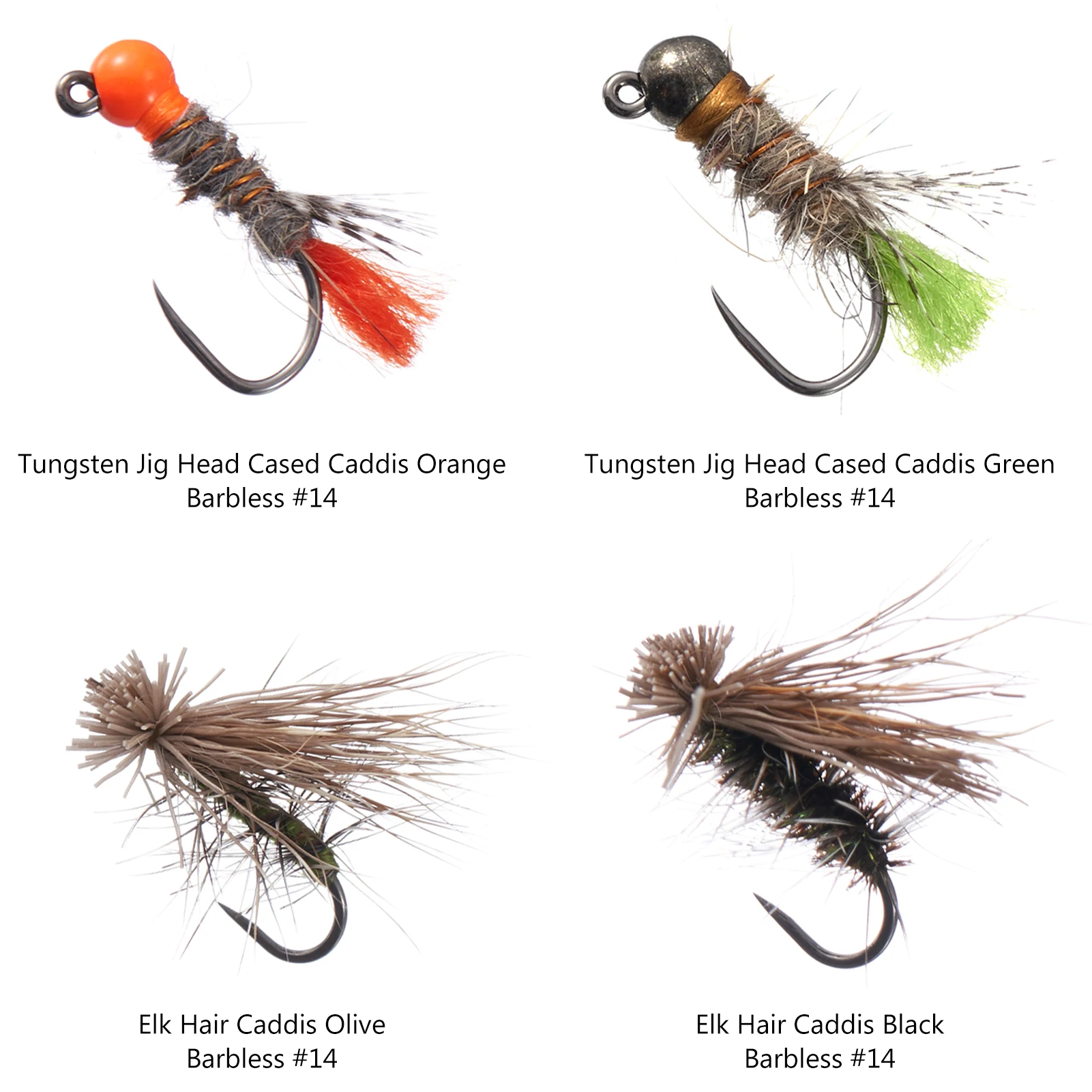 Bassdash Trout Fly Fishing Flies 12pcs Barbless Nymphs and Dry Flies