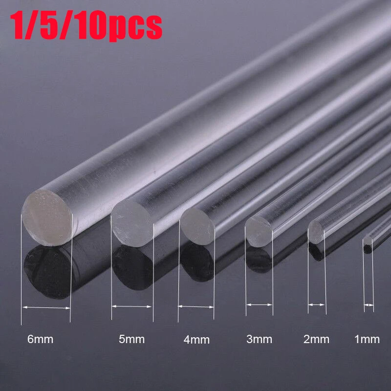 1-10pc acrylic high transparent organics glass rod multi size 100-300mm Long DIY craft architectural model material architecture