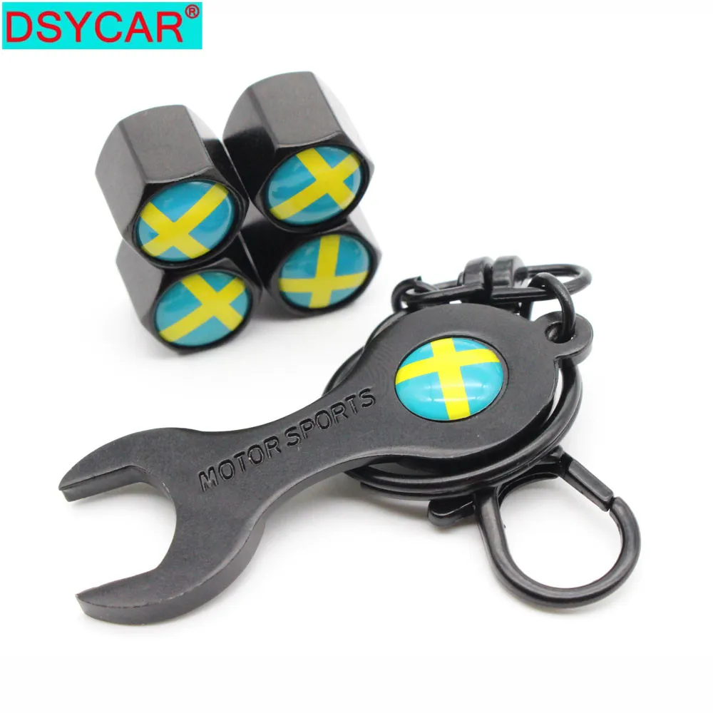 

DSYCAR 1 комплект, цинковый сплав, противоугонное автомобильное колесо крышки стержня вентиля шины Air + ключ, брелок, автомобильные аксессуары, ...