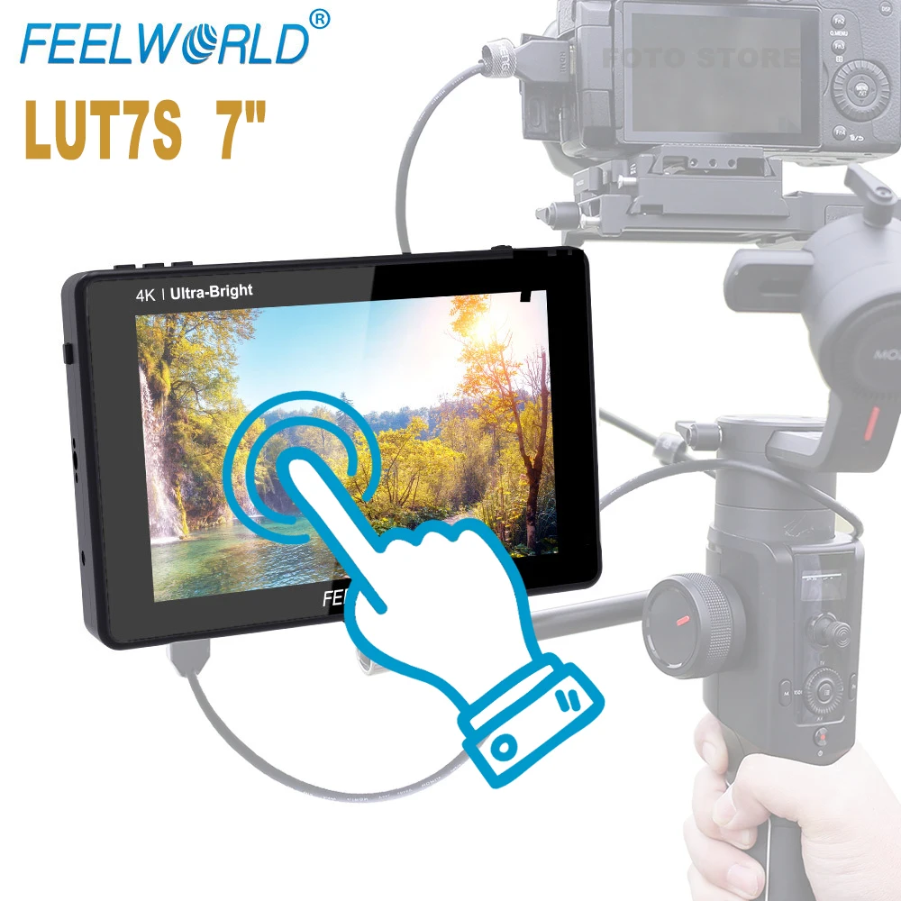 

FEELWORLD LUT7S 7 Inch 3D LUT Touch Screen Waveform Monitor 3G-SDI 4K HDMI DSLR Camera Field Monitor 1920X1200 IPS Panel