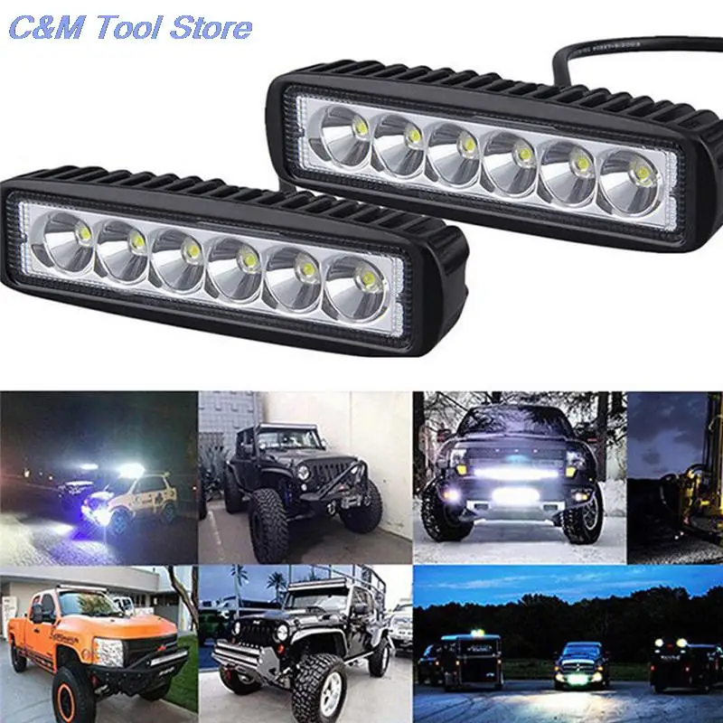 Universal Car Flood Lamp Driving Fog Offroad LED Work Car Light 18W 12V LED 4WD led beams Work Light Bar Spotlight