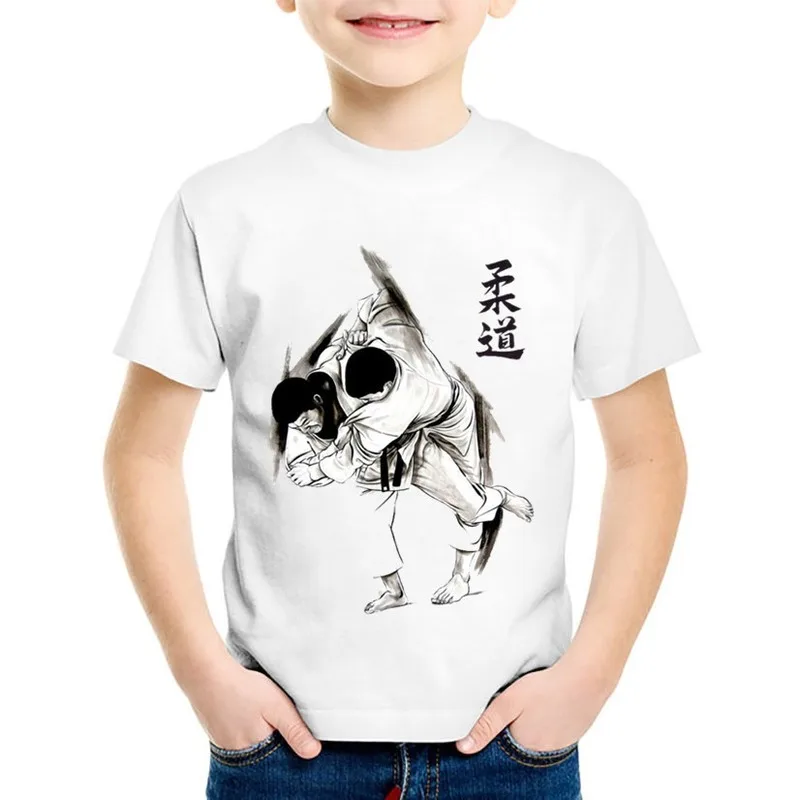 2021 New Kids Fashion Print Judo Funny T-shirts Children Cool Summer Baby Casual Clothes Short Sleeve Tees Tops for Boys/Girls