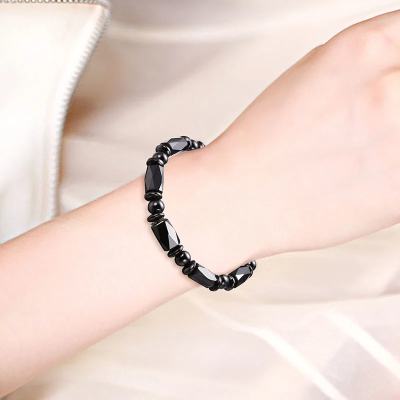 Hematite Charm Bracelets Men Positive Energy Hematite Bracelets Women Natural Stone Lucky Bracelet Jewelry Valentine's Day Gift