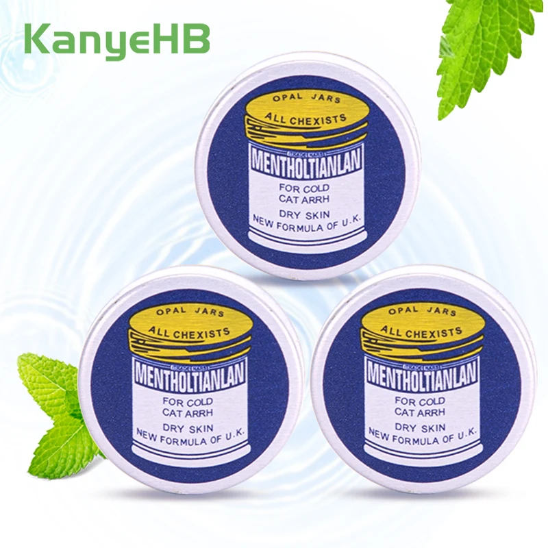 3pcs Mint Balm Ointment Original UK Formula Menthol Cream Relieving Headache Itch Dizziness Mosquito Stomachache Mint Oil A497