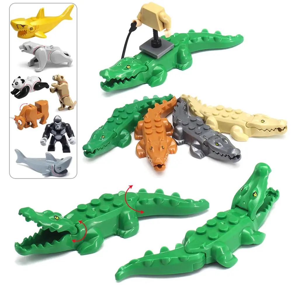 Animal Building Block Baby Crocodile Assembly Replacement Parts For Animal World Figures Friend Child Christmas Gifts Model Toys