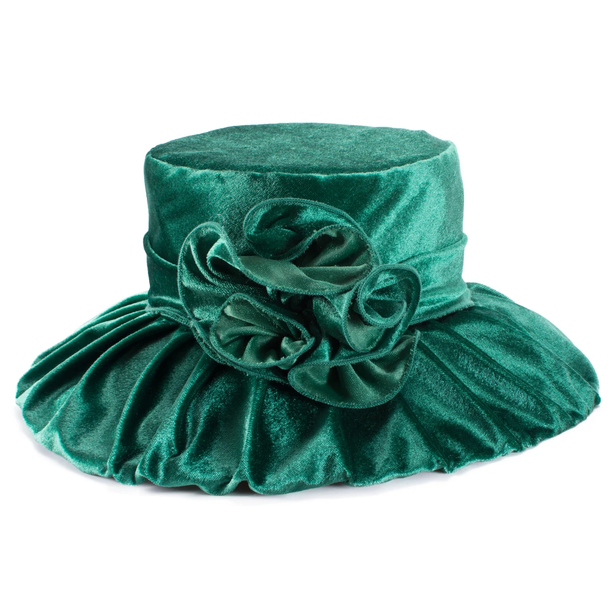 Lawliet Sole Invernale HatWomen Fedora Elegante Solido Velluto Fiore Trim Signore Cappello di Inverno Delle Donne Abito Da Sposa Chiesa Cappello A389