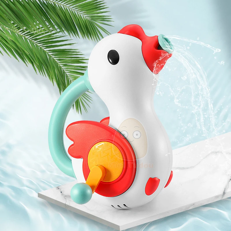 Baby Bath Toy Hand Cank Goose Cartoon Swimming Pool Bathroom Spraying Water Game Shower Playing Early Educational Toys For Kids