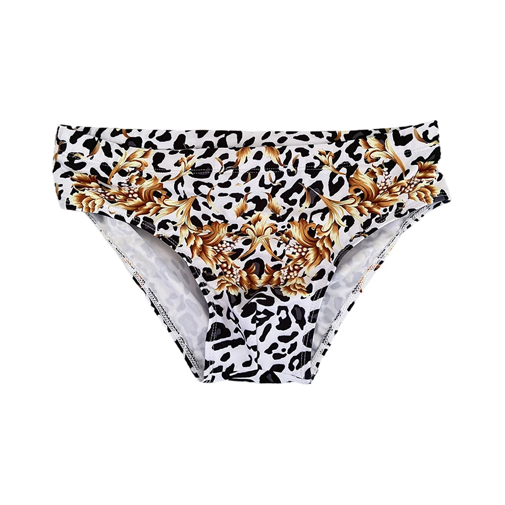 Sexy Mens Leopard Swim Briefs Summer Pool Waterproof Bathing Swimsuits Fashion Male Sport Beach Pad Enhancer Surfing Swimwear