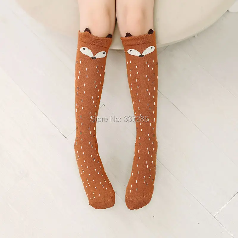 Kinder-Wärmesocken, Kurze Niedliche Cartoon-Socken für Mädchen, Kniehohe Socken für Kleinkinder, Baumwoll-Babysocken mit Tiermotiven, Überkniestrümpfe für Mädchen – Detail 13