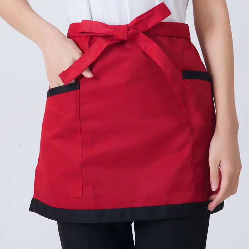 8 Style Universal Unisex Half Bust Bib Apron Restaurant Kitchen Coffee Tea Shop Waitress Uniforms Waist Short Apron With Pockets