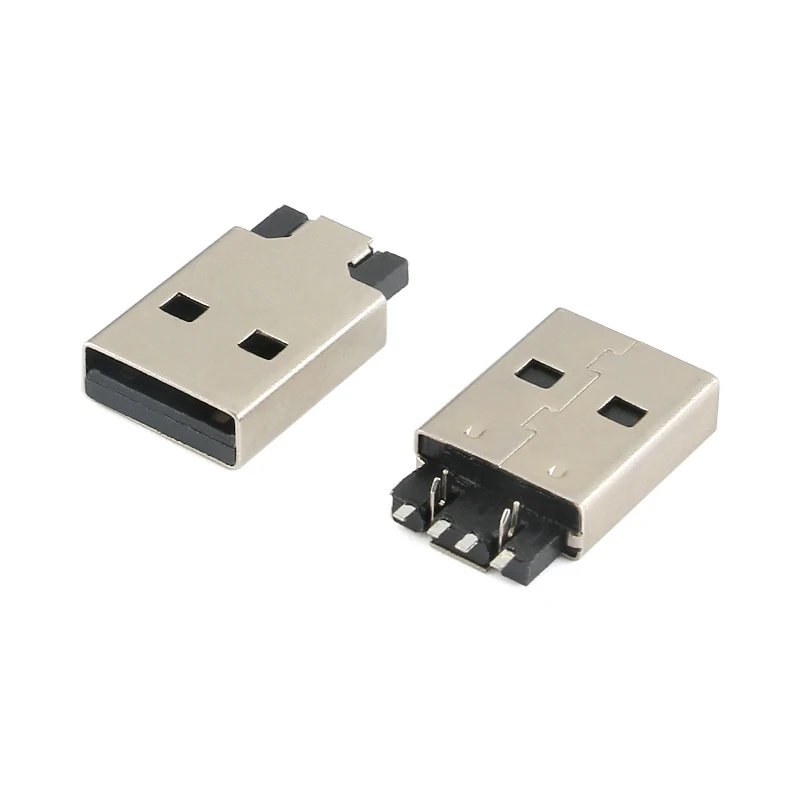 10Pcs/Lot USB 2.0 Jack Plug Connector 4pin A Male Sink 2.5 SMT Cable Soldering SMD PCB Connectors White / Black