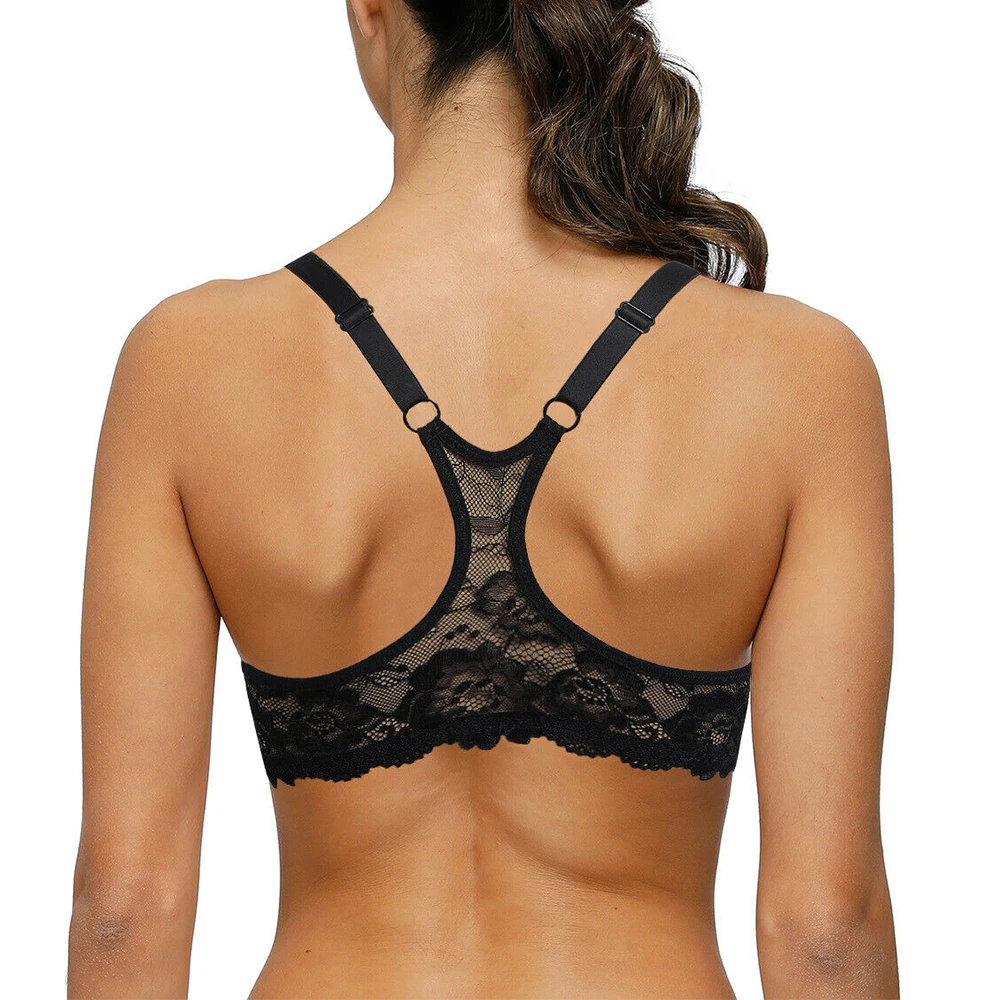 YBCG Sexy Delle Donne Del Reggiseno Chiusura Anteriore Del Merletto Lingerie Y-foderato Hollow Cinghie Della Biancheria Intima Tazza Sottile Spinge