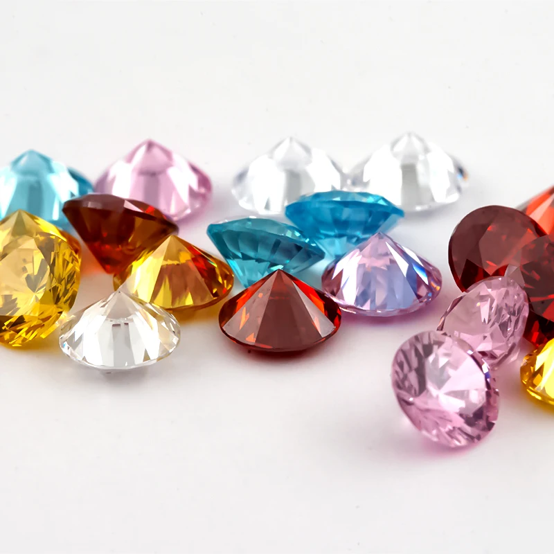 1~12mm 5A Runde Lose Zirkonia-Steine Weiß Goldgelb Rosa Granat Meeresblau Mix 5 Farben CZ Edelsteine für Schmuckherstellung – Detail 21