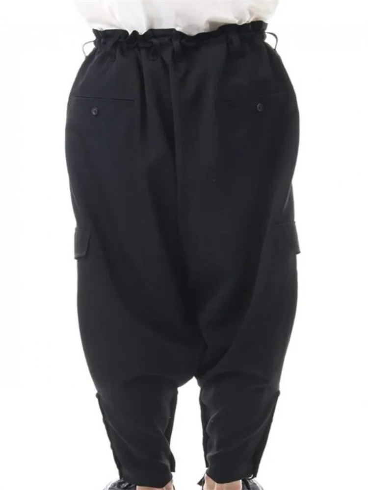 Spring And Autumn New Men's Black Hair Stylist Harun Pants Fashion Casual Loose Bundle Feet Two Trousers