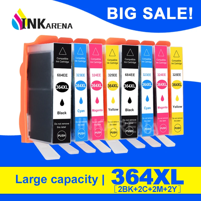 Reemplazo de cartucho de tinta para impresora HP 364 XL, recambio de tinta Compatible con Photosmart 5510, 5515, 5520, 7520, B109a, 6510, Deskjet