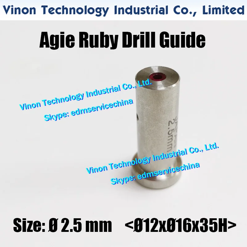 d=2.5mm Agie Drill Guide HD30 (Ruby+SUS) 12dx16x35Lmm SD1 electrode guide 335009075,335009076 Actspark SD1,Charmilles HD30