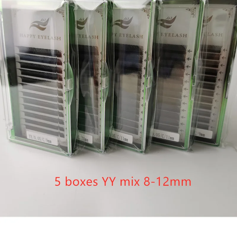 

5 boxes YY Shape Premade Fans Eyelash Extensions For Salon Individual eyelashes 0.05 and 0.07 D and DD curl