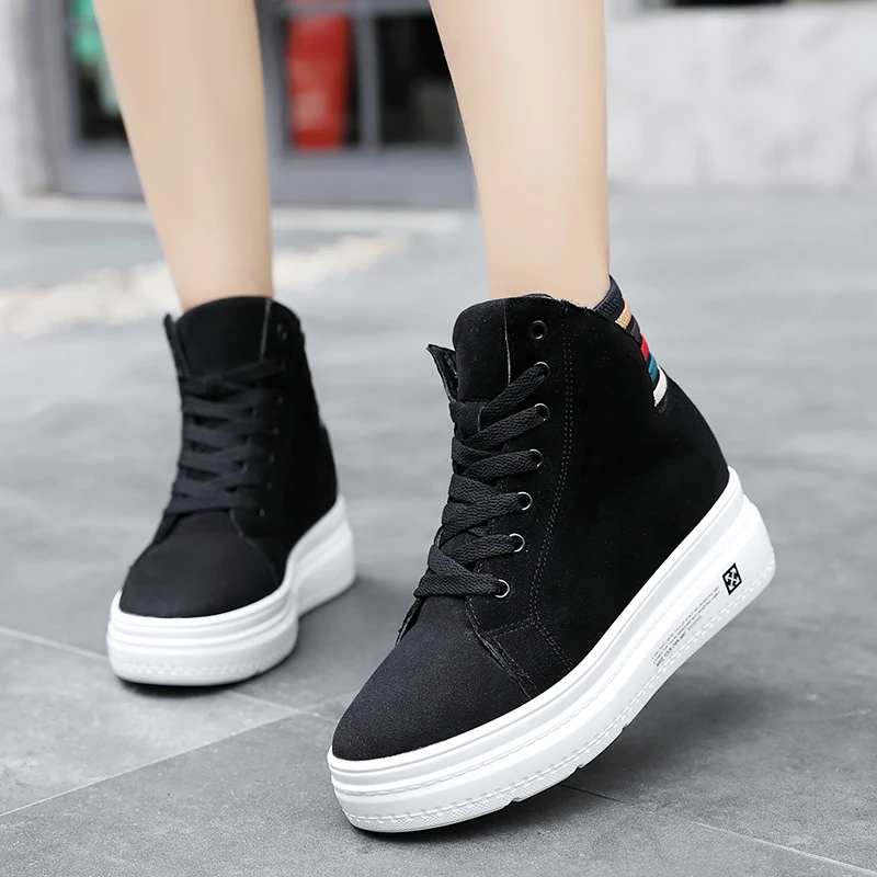 Casual Women Shoes Platform Sneakers Comfortable Air Cushion Shoes Women Outdoor Solid Heightening Footwear Chaussures Femme