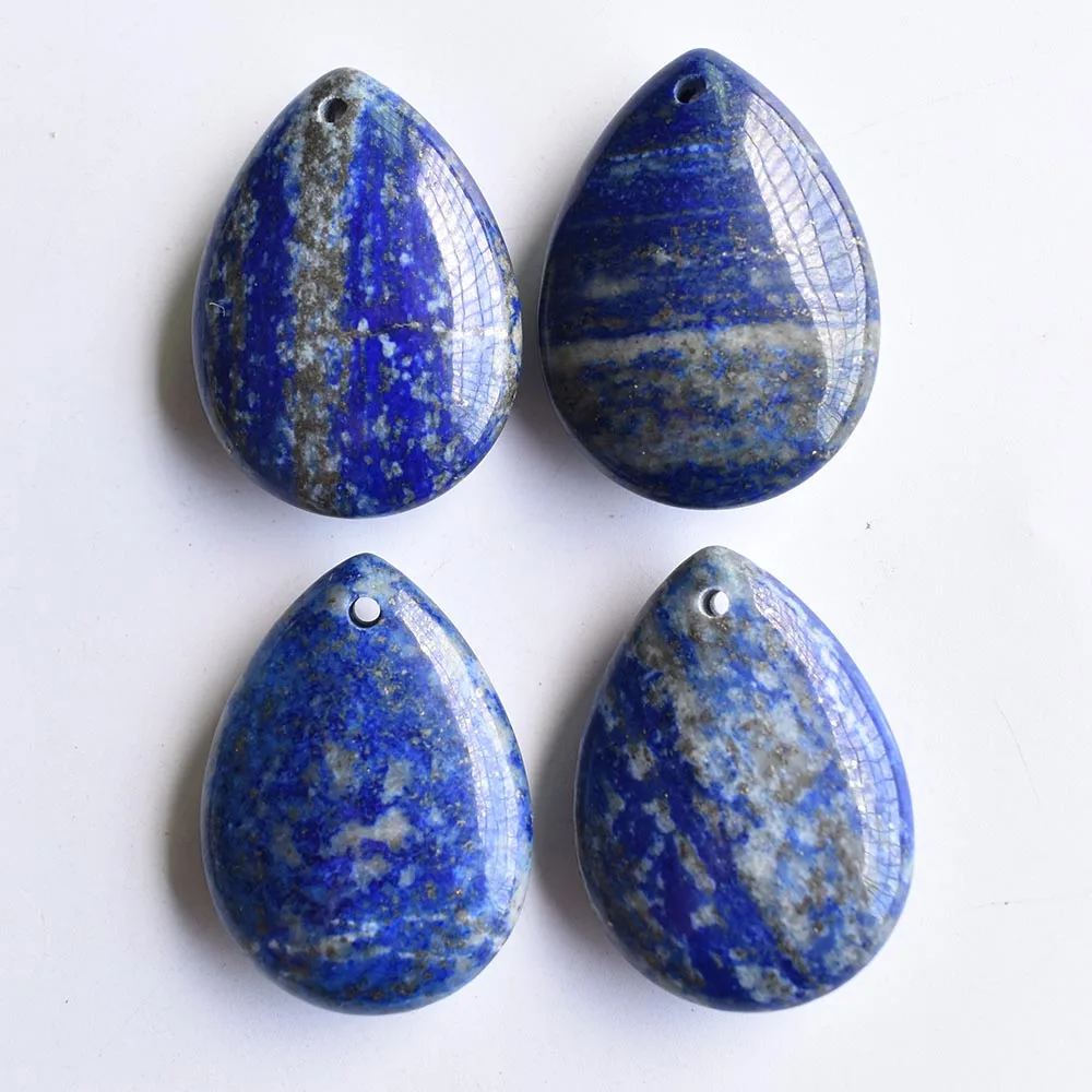 Modische, hochwertige Anhänger aus natürlichem Tigerauge und Lapislazuli in Tropfenform für die Schmuckherstellung, 4 Stück, kostenloser Versand. – Detail 2