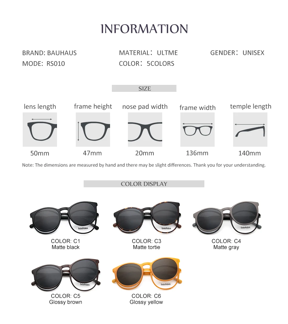 RS010 Benutzerdefinierte Männer Frauen Polarisierte Optische Magnetische Sonnenbrille Clip Magnet Clip auf Sonnenbrille Polaroid Clip auf Sonnenbrille – Detail 2