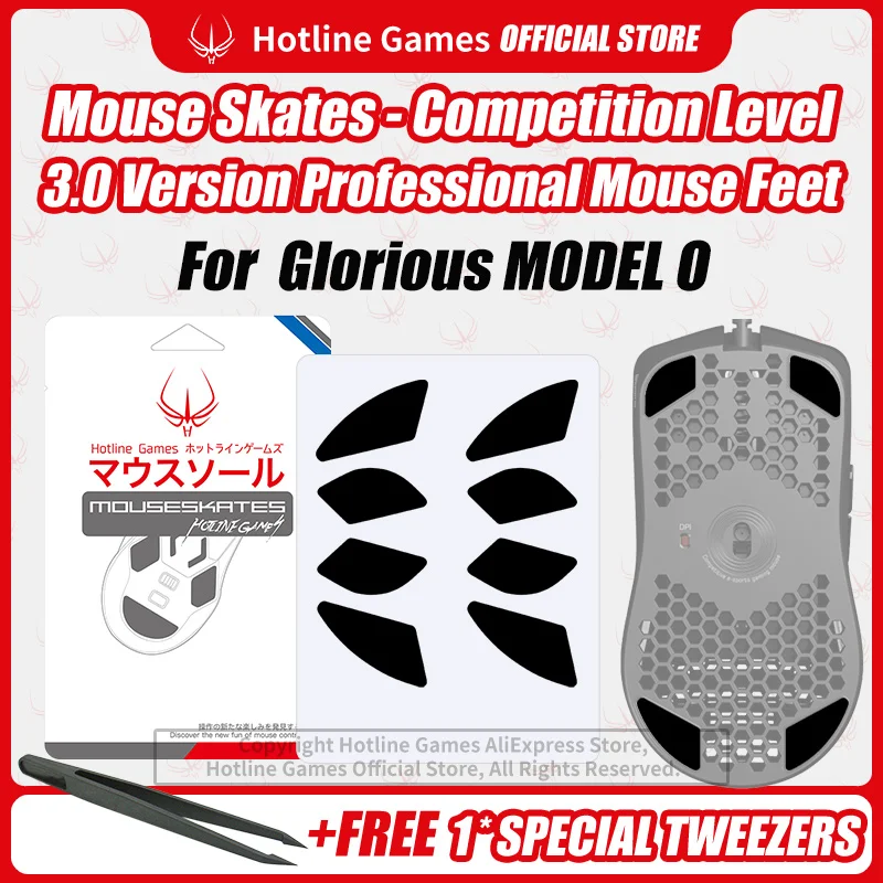 

2 Sets Hotline Games 3.0 Mouse Skates Mouse Feet Replacement for Glorious Model O Gaming Mouse,Smooth,Durable,Glide Feet Pads