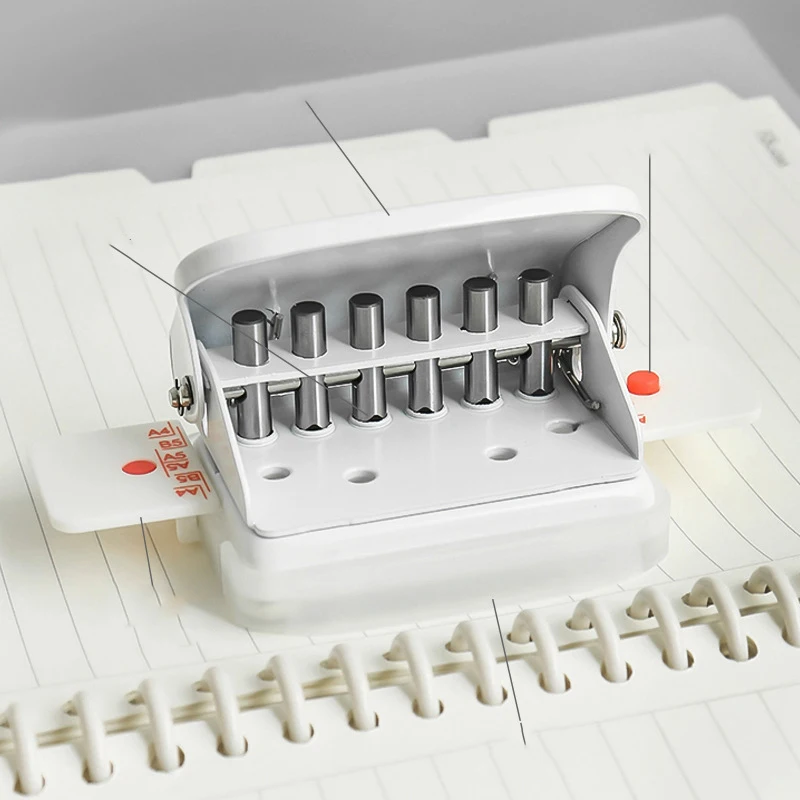 Perforatore a 6 fori per Notebook perforatore Standard a foro tondo pianificatore di carte perforatore per anelli di rilegatura Scrapbooking A4 A5