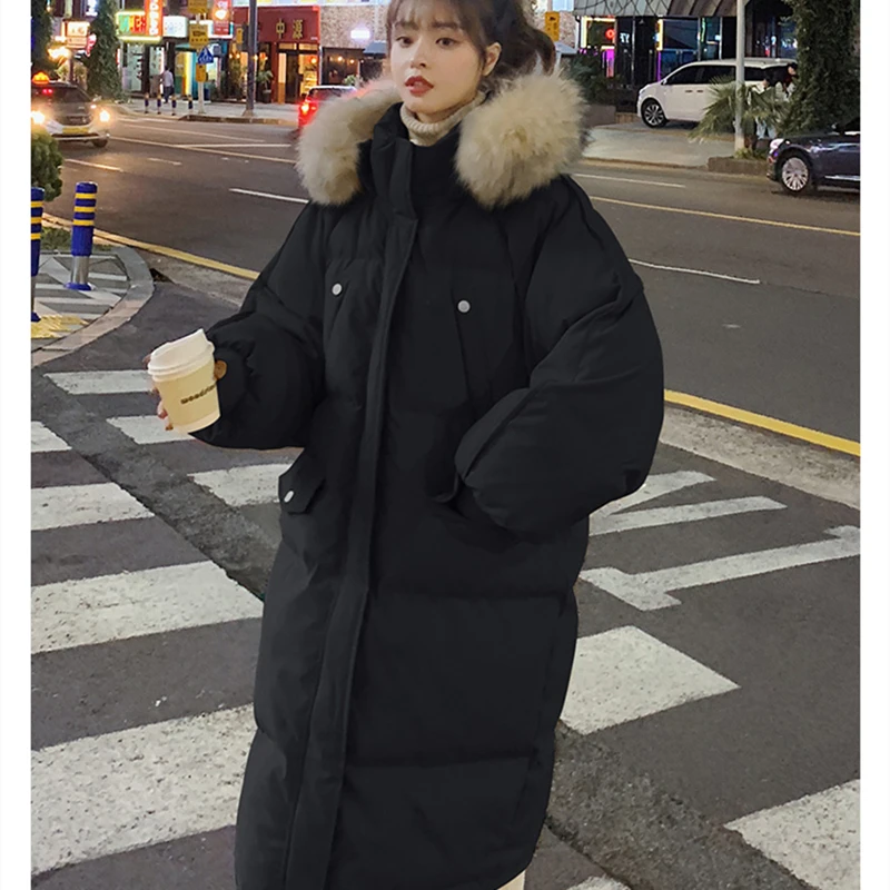 Women\'s Down Jackets Coat Winter Fashion Baggy Thick Warm Bubble Long Oversized Puffer Ladies Coat Cotton Padded Jackets Outwear