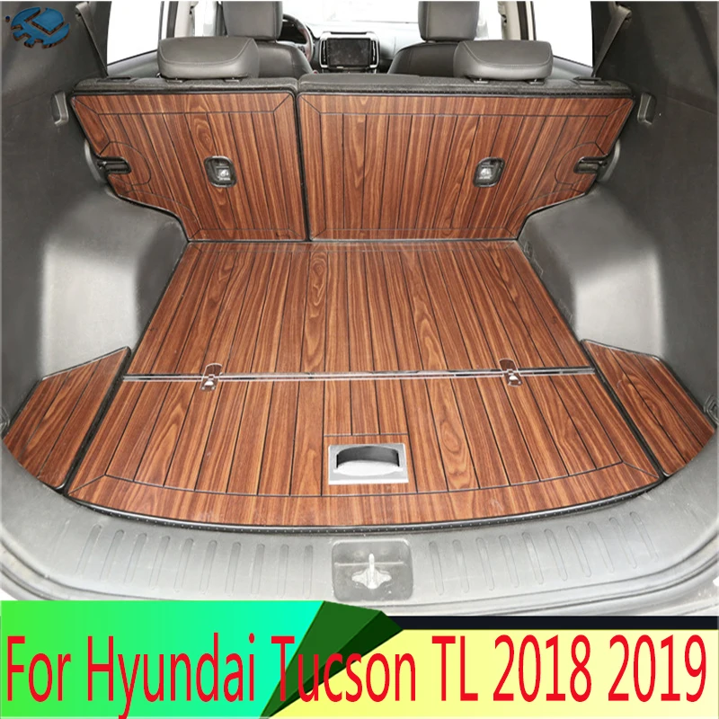 

For Hyundai Tucson TL ix35 2018 2019 Wooden trunk mat wooden floor special automobile wooden floor ecological board foot pad