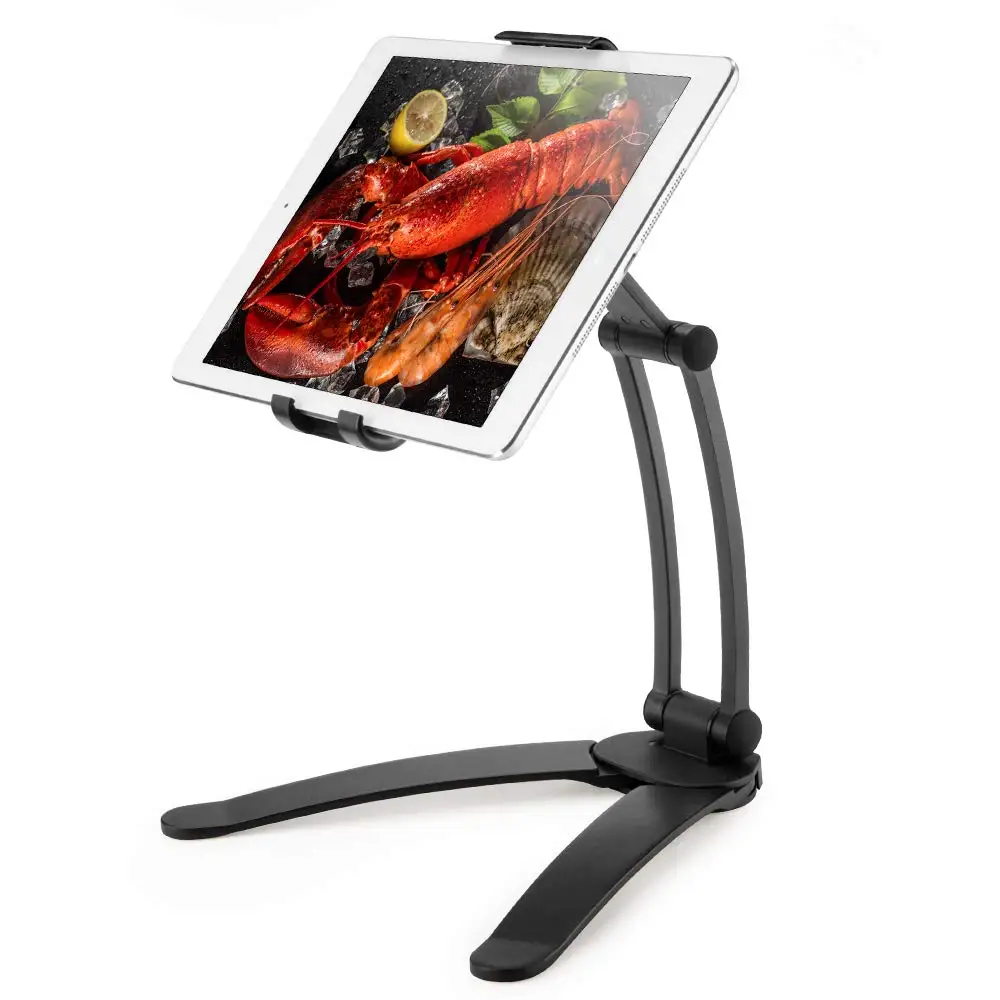 2-in-1 Kitchen Tablet Stand Desktop Mount for Recipe Adjustable 360° Rotating Tablet Holder Stand Fits 5 to 10.5 Inch Tablet