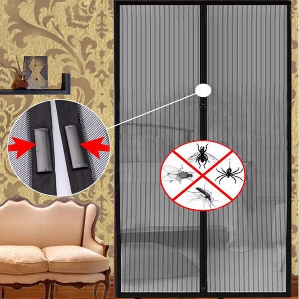 Hot Summer Anti Mosquito Insect Fly Bug Curtains Magnetic Net Mesh Automatic Closing Door Screen Kitchen Curtain