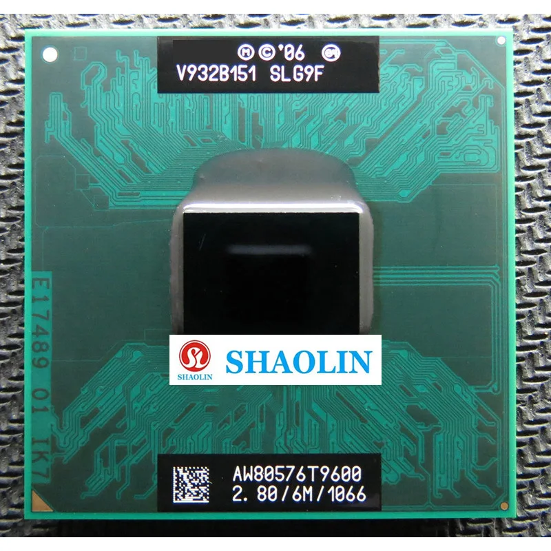 40%off T9600 CPU 6M Cache/2.8GHz/1066/Dual-Core Socket 478 Laptop Processor GM45 PM45 Free Shipping Original SHAOLIN